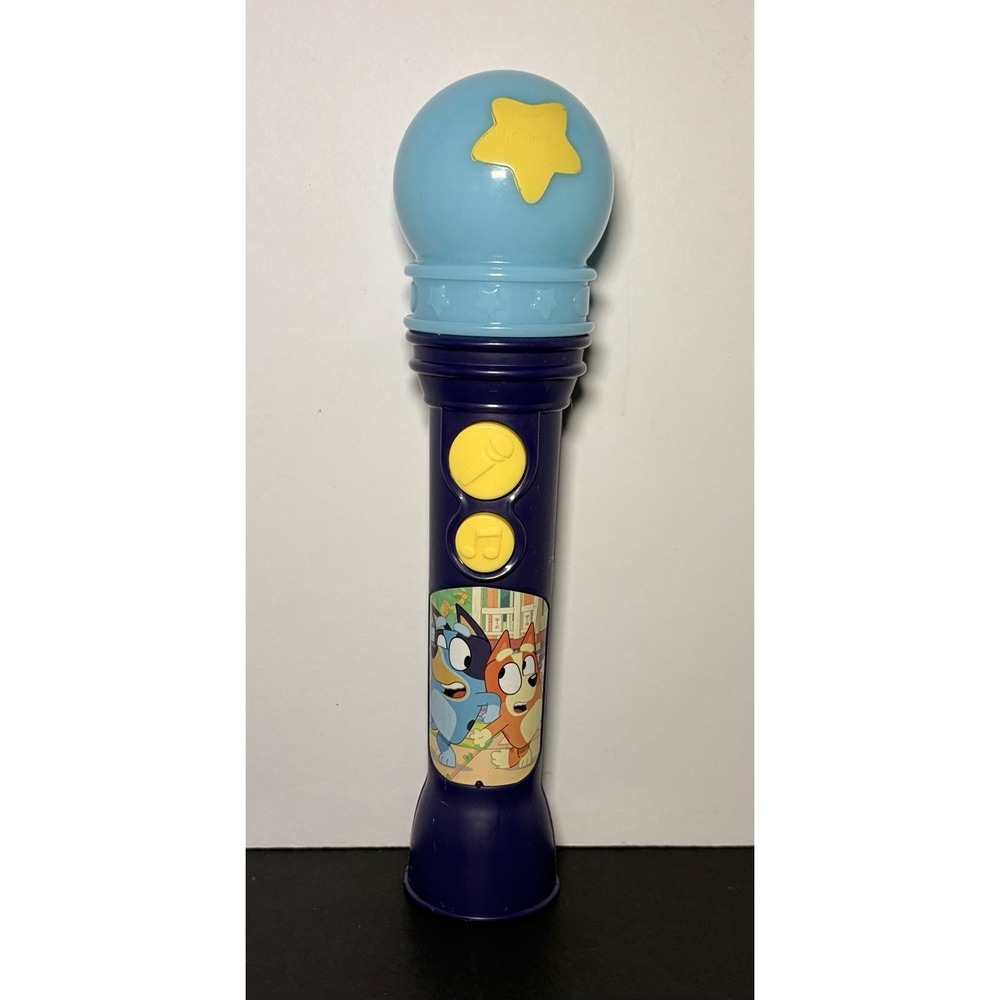 Bluey Karaoke Microphone Toy, Includes Built-in Music and Lights, eKids